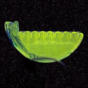 1996 GLASSLIGHT Glass Shofar Menorah Candle Stick Holder Votive Manganese 365nm